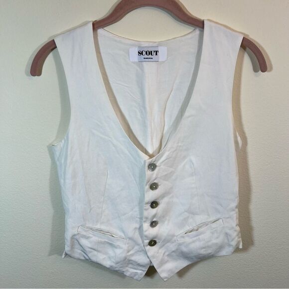 Scout Women’s White Vest Top XS Made in USA - Picture 1 of 10